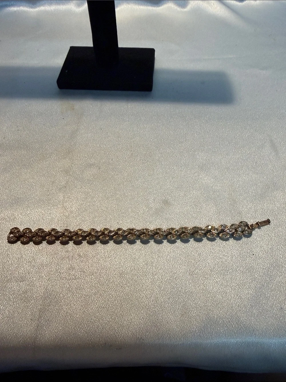 Source Unknown Gold-Tone Marquise Crystal Link Bracelet